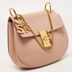 Pre Owned Chloe Light Peach Leather Medium Drew Shoulder Bag