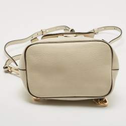 Pre Owned Chloe Cream Leather and Suede Mini Faye Daye Backpack