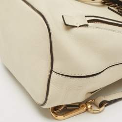 Pre Owned Chloe Cream Leather and Suede Mini Faye Daye Backpack