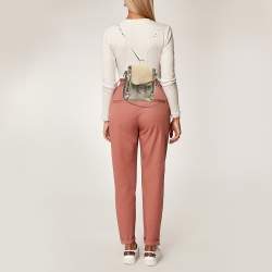 Pre Owned Chloe Cream Leather and Suede Mini Faye Daye Backpack