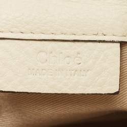 Pre Owned Chloe Cream Leather and Suede Mini Faye Daye Backpack