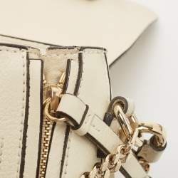 Pre Owned Chloe Cream Leather and Suede Mini Faye Daye Backpack