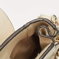 Pre Owned Chloe Cream Leather and Suede Mini Faye Daye Backpack