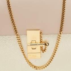 Pre Owned Chloe Beige/Gold Leather Medium Drew Shoulder Bag