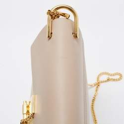 Pre Owned Chloe Beige/Gold Leather Medium Drew Shoulder Bag