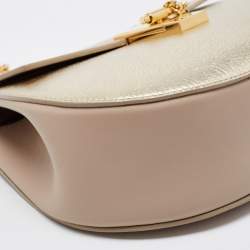 Pre Owned Chloe Beige/Gold Leather Medium Drew Shoulder Bag