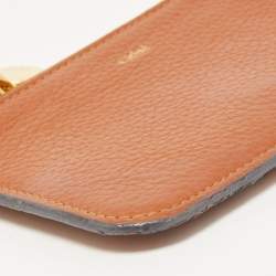 Pre Owned Chloe Brown Leather Alphabet Zip Card Holder