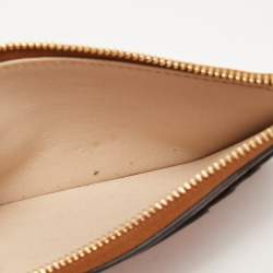 Pre Owned Chloe Brown Leather Alphabet Zip Card Holder