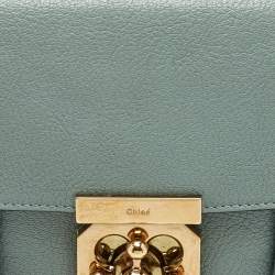 Pre Owned Chloe Light Blue Leather Small Elsie Shoulder Bag