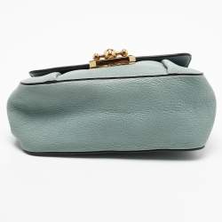 Pre Owned Chloe Light Blue Leather Small Elsie Shoulder Bag