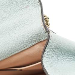 Pre Owned Chloe Light Blue Leather Small Elsie Shoulder Bag