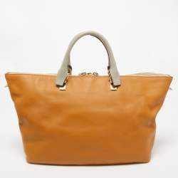 Chloe Tan/Grey Leather Large Baylee Tote