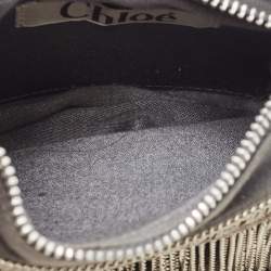 Chloe Light Blue Denim Chain Embellished Crescent Hobo