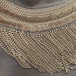 Chloe Light Blue Denim Chain Embellished Crescent Hobo