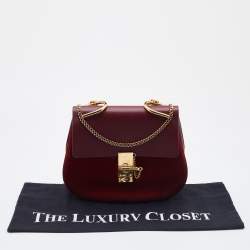 Pre Owned حقيبة كتف كلوي "درو" متوسطة سويدي و جلد بيج