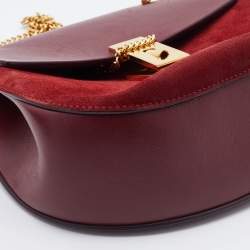 Pre Owned حقيبة كتف كلوي "درو" متوسطة سويدي و جلد بيج