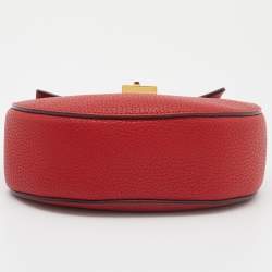 Chloe Red Leather Small Drew Chain Crossbody Bag