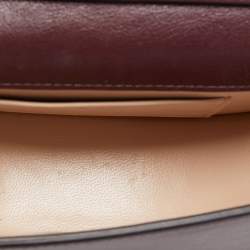 Pre Owned Chloé Burgandy Leather Nile Bracelet Minaudiere Crossbody Bag