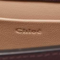 Pre Owned Chloé Burgandy Leather Nile Bracelet Minaudiere Crossbody Bag
