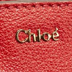Pre Owned Chloé Red Leather Large Elsie Shoulder Bag
