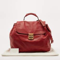 Pre Owned Chloé Red Leather Large Elsie Shoulder Bag