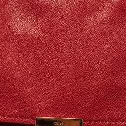 Pre Owned Chloé Red Leather Large Elsie Shoulder Bag