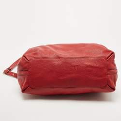 Pre Owned Chloé Red Leather Large Elsie Shoulder Bag