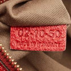 Pre Owned Chloé Red Leather Large Elsie Shoulder Bag