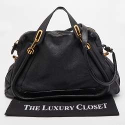 مملوكة مسبقًا Chloe Black Leather Large Paraty Shoulder Bag