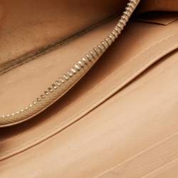 Chloe Metallic Beige Python Flap Continental Wallet
