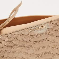 Chloe Metallic Beige Python Flap Continental Wallet