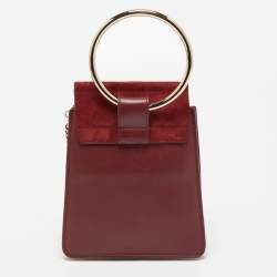 Pre Owned Chloe Burgundy Leather and Suede Mini Faye Crossbody Bag