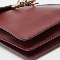 Pre Owned Chloe Burgundy Leather and Suede Mini Faye Crossbody Bag