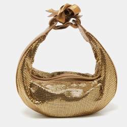Chloe Gold Leather and Chainmail Mini Hobo
