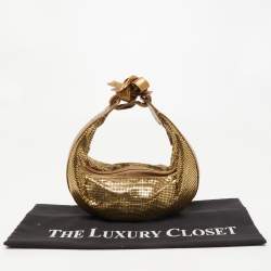 Chloe Gold Leather and Chainmail Mini Hobo