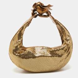 Chloe Gold Leather and Chainmail Mini Hobo