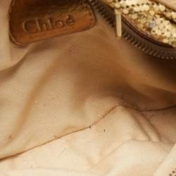 Chloe Gold Leather and Chainmail Mini Hobo