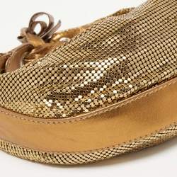 Chloe Gold Leather and Chainmail Mini Hobo