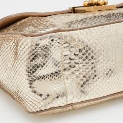 Chloé Gold Python Medium Elsie Shoulder Bag