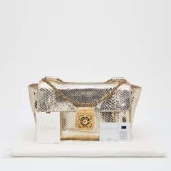 Chloé Gold Python Medium Elsie Shoulder Bag