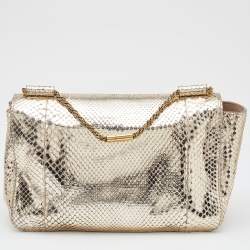 Chloé Gold Python Medium Elsie Shoulder Bag