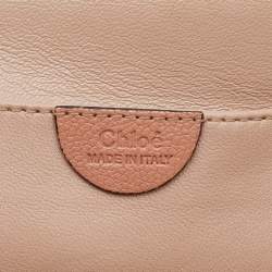 مملوكة مسبقًا Chloe Peach Leather Medium Elsie Chain Flap Shoulder Bag