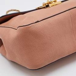 مملوكة مسبقًا Chloe Peach Leather Medium Elsie Chain Flap Shoulder Bag
