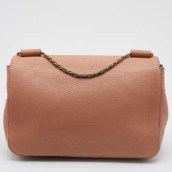 مملوكة مسبقًا Chloe Peach Leather Medium Elsie Chain Flap Shoulder Bag