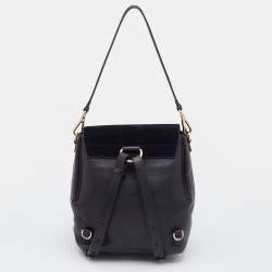 Chloe Black Leather and Suede Medium Faye Backpack