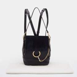 Chloe Black Leather and Suede Medium Faye Backpack