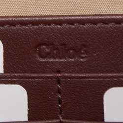 Chloe Burgundy Leather Alphabet Flat Pouch