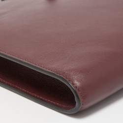 Chloe Burgundy Leather Alphabet Flat Pouch