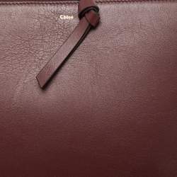 Chloe Burgundy Leather Alphabet Flat Pouch