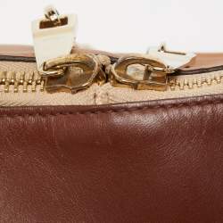 Pre Owned حقيبة يد كلوي بايلي متوسطة جلد بيج داكن و رصاصي